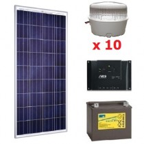 Kit solaire 10 spots LED 12V