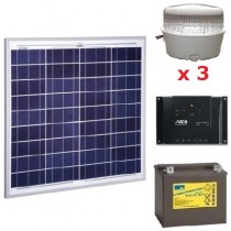 Kit solaire 3 spots LED 12V