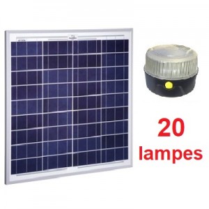 Eclairage collectif 20 lampes solaires