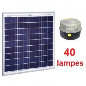 Eclairage collectif 40 lampes solaires